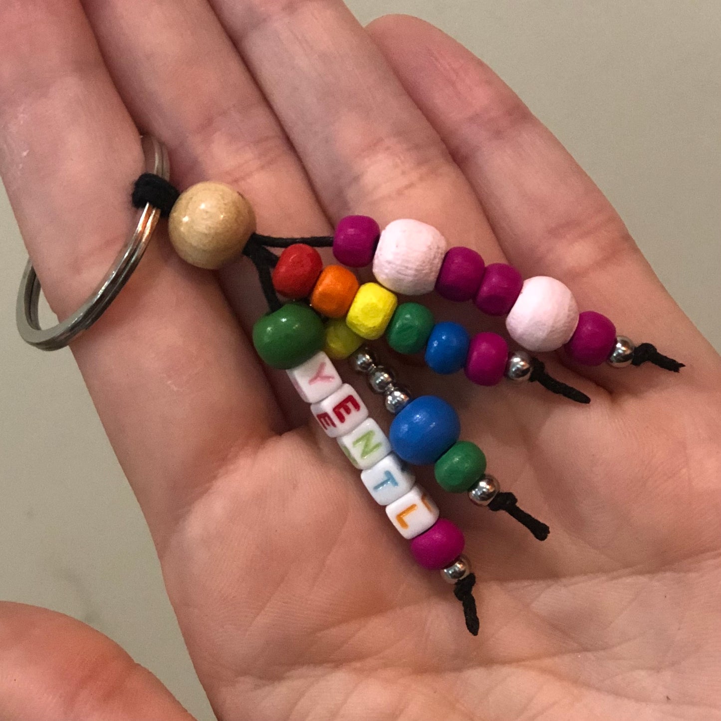 Sleutelhanger met kralen multicolor