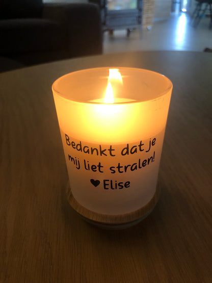 kaars “bedankt dat je mij liet stralen”